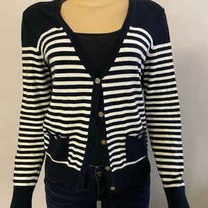 CHAPS navy blue/white cardigan SIZE M